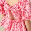 FREE THE ROSES Tops*Free The Rose - Floral Puff Sleeve Top