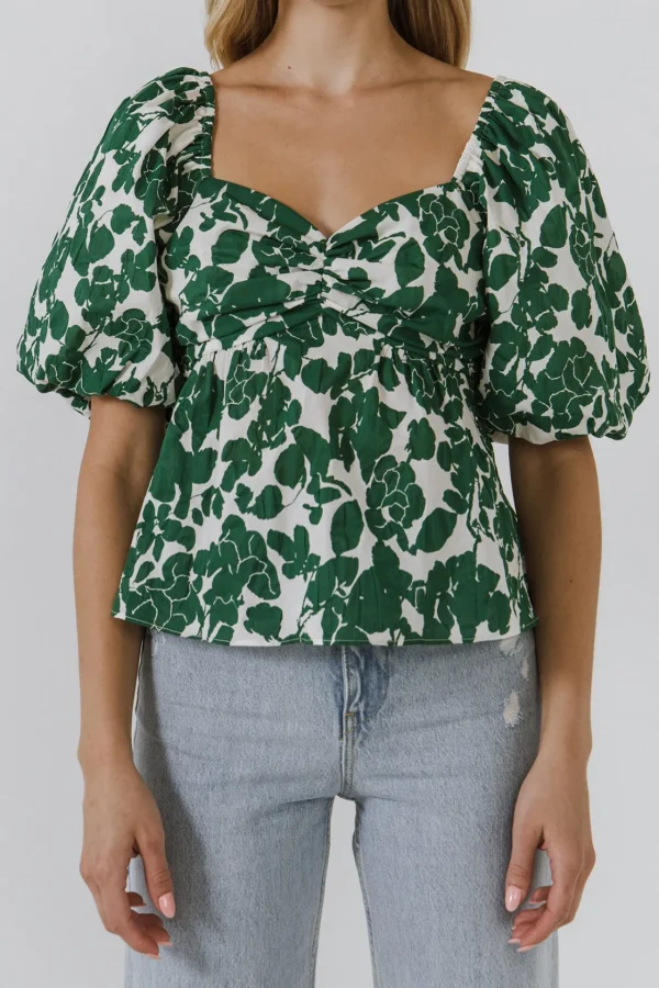FREE THE ROSES Tops*Free The Rose - Floral Tied Back Top