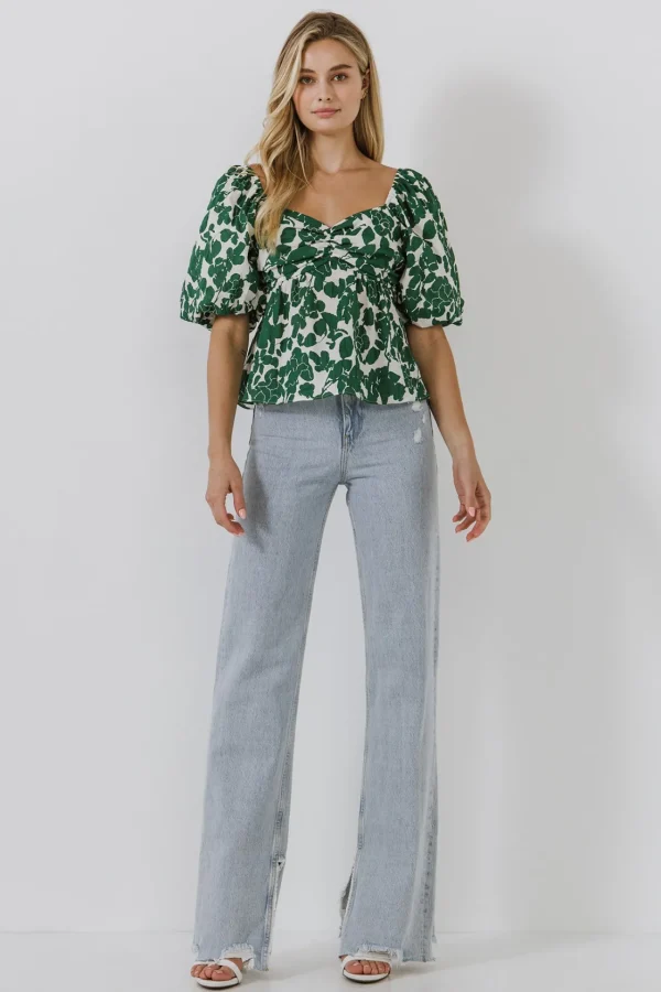 FREE THE ROSES Tops*Free The Rose - Floral Tied Back Top