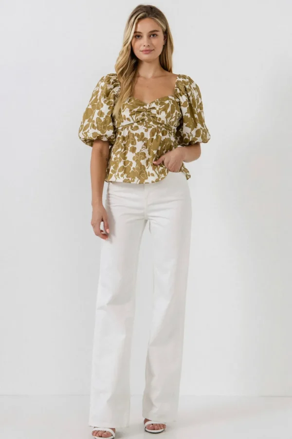 FREE THE ROSES Tops*Free The Rose - Floral Tied Back Top