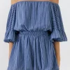 FREE THE ROSES Tops*Free The Rose - Flowy Stripe Romper