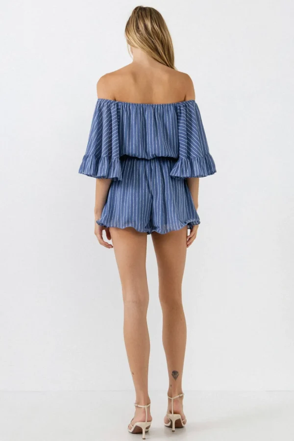 FREE THE ROSES Tops*Free The Rose - Flowy Stripe Romper