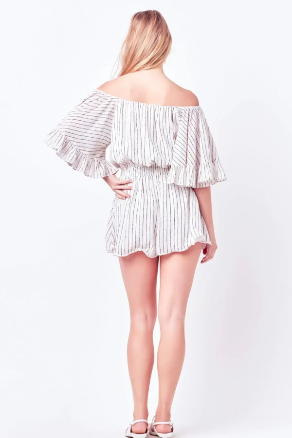 FREE THE ROSES Tops*Free The Rose - Flowy Stripe Romper
