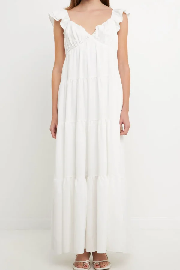 FREE THE ROSES Tops*Free The Rose - Ruffle Sleeve Maxi Dress