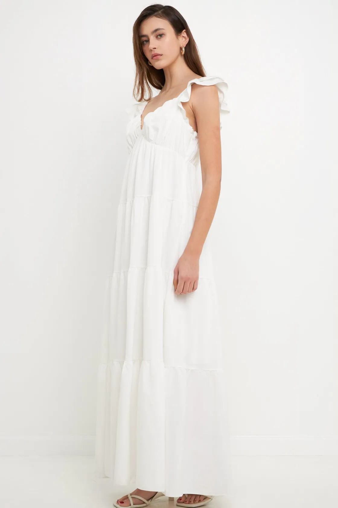 free_the_rose__ruffle_sle_11.webp FREE THE ROSES Tops*Free The Rose - Ruffle Sleeve Maxi Dress