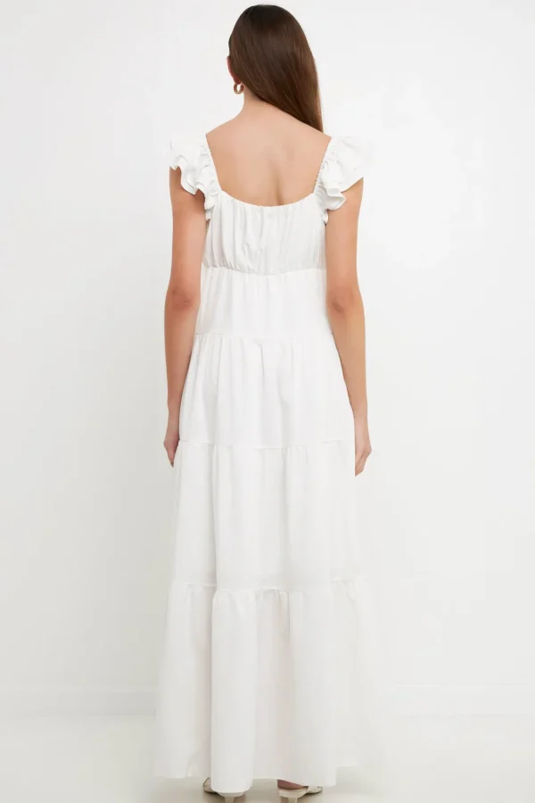 FREE THE ROSES Tops*Free The Rose - Ruffle Sleeve Maxi Dress