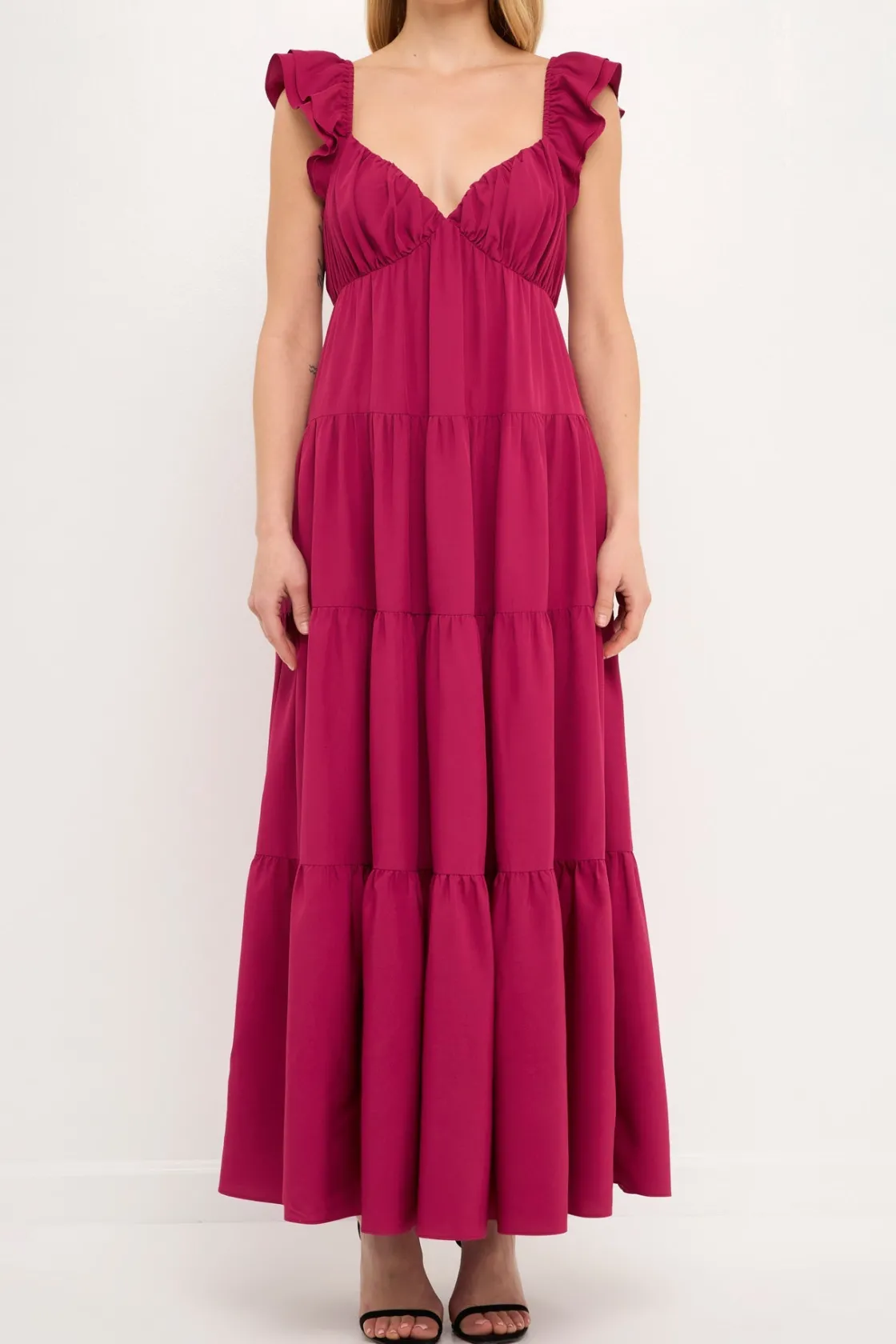 free_the_rose__ruffle_sle_15.webp FREE THE ROSES Tops*Free The Rose - Ruffle Sleeve Maxi Dress