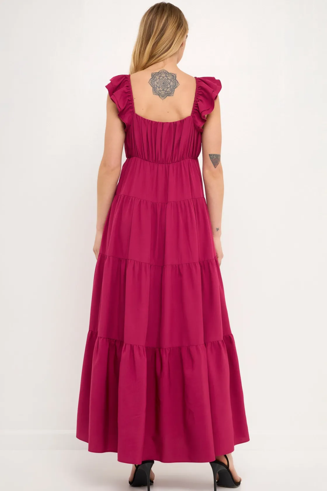 free_the_rose__ruffle_sle_17.webp FREE THE ROSES Tops*Free The Rose - Ruffle Sleeve Maxi Dress