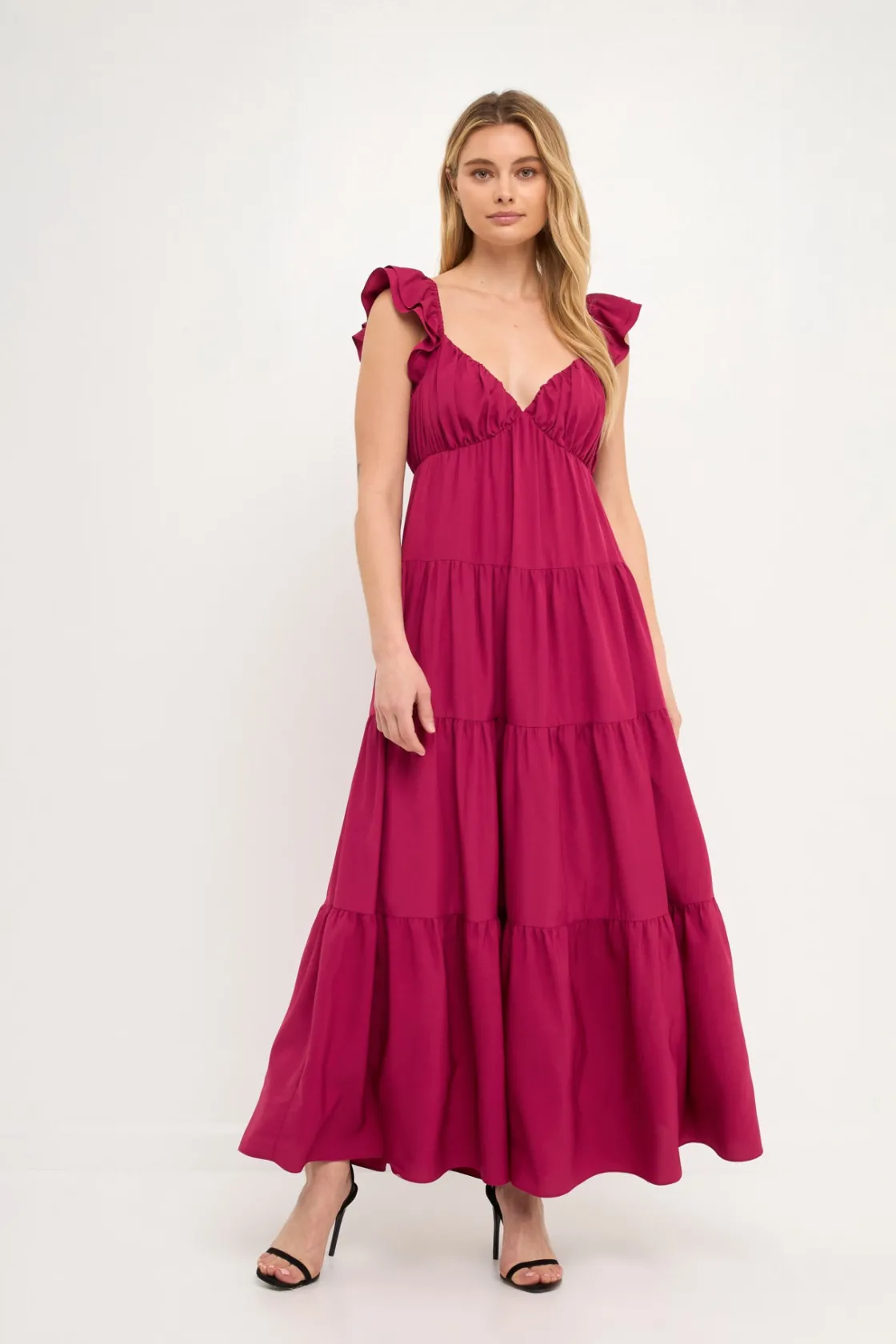 free_the_rose__ruffle_sle_18.webp FREE THE ROSES Tops*Free The Rose - Ruffle Sleeve Maxi Dress