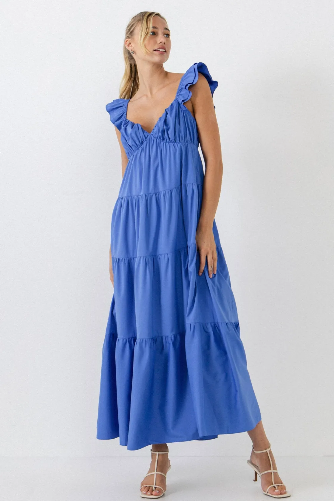 free_the_rose__ruffle_sle_19.webp FREE THE ROSES Tops*Free The Rose - Ruffle Sleeve Maxi Dress