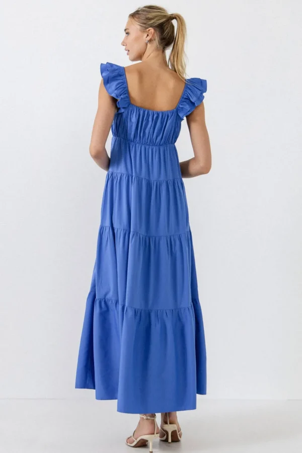 FREE THE ROSES Tops*Free The Rose - Ruffle Sleeve Maxi Dress