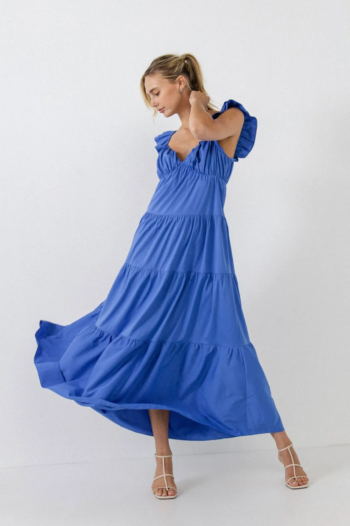 free_the_rose__ruffle_sle_23.webp FREE THE ROSES Tops*Free The Rose - Ruffle Sleeve Maxi Dress