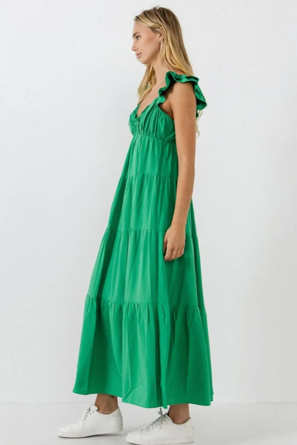FREE THE ROSES Tops*Free The Rose - Ruffle Sleeve Maxi Dress