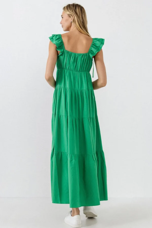 FREE THE ROSES Tops*Free The Rose - Ruffle Sleeve Maxi Dress