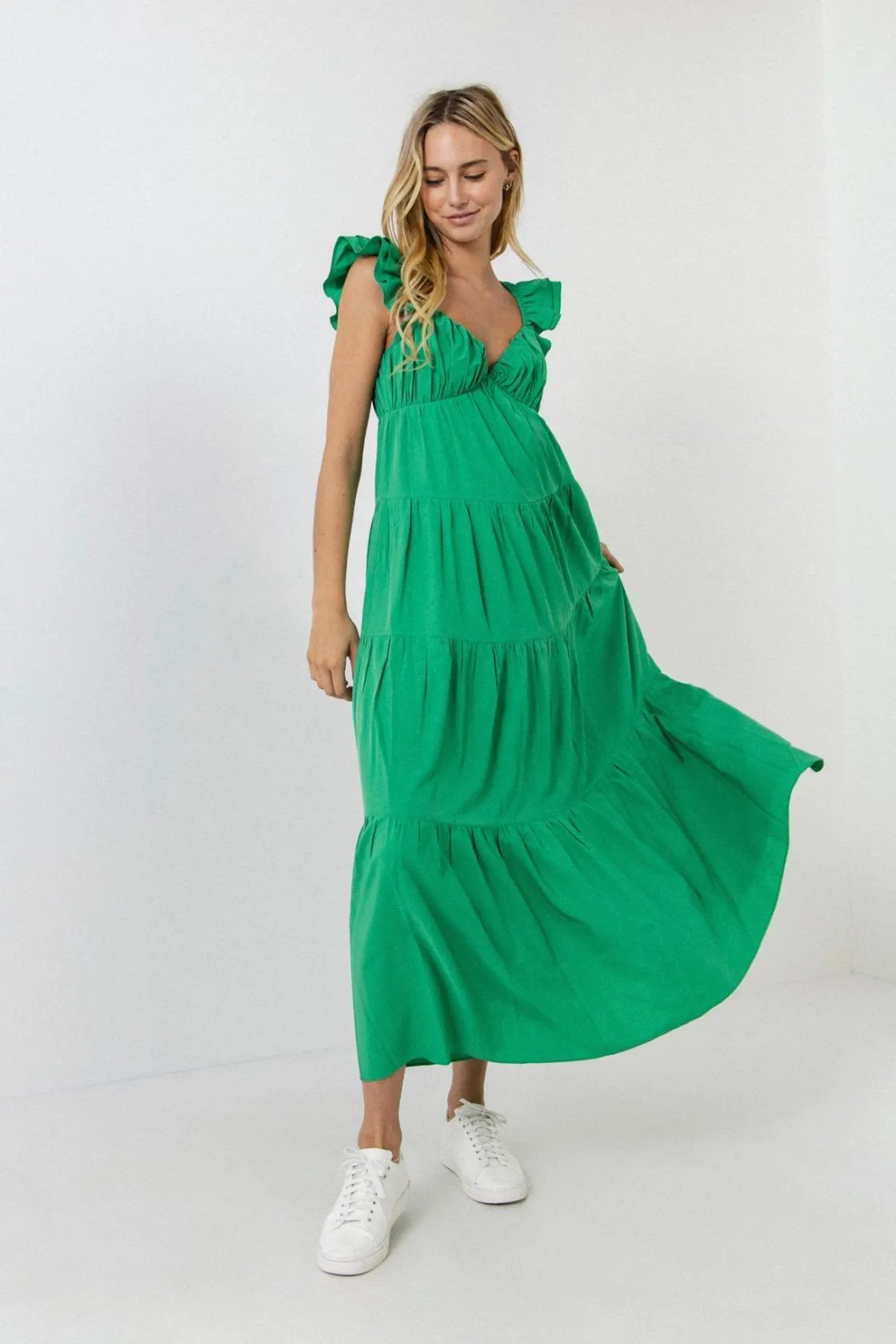 free_the_rose__ruffle_sle_28.webp FREE THE ROSES Tops*Free The Rose - Ruffle Sleeve Maxi Dress