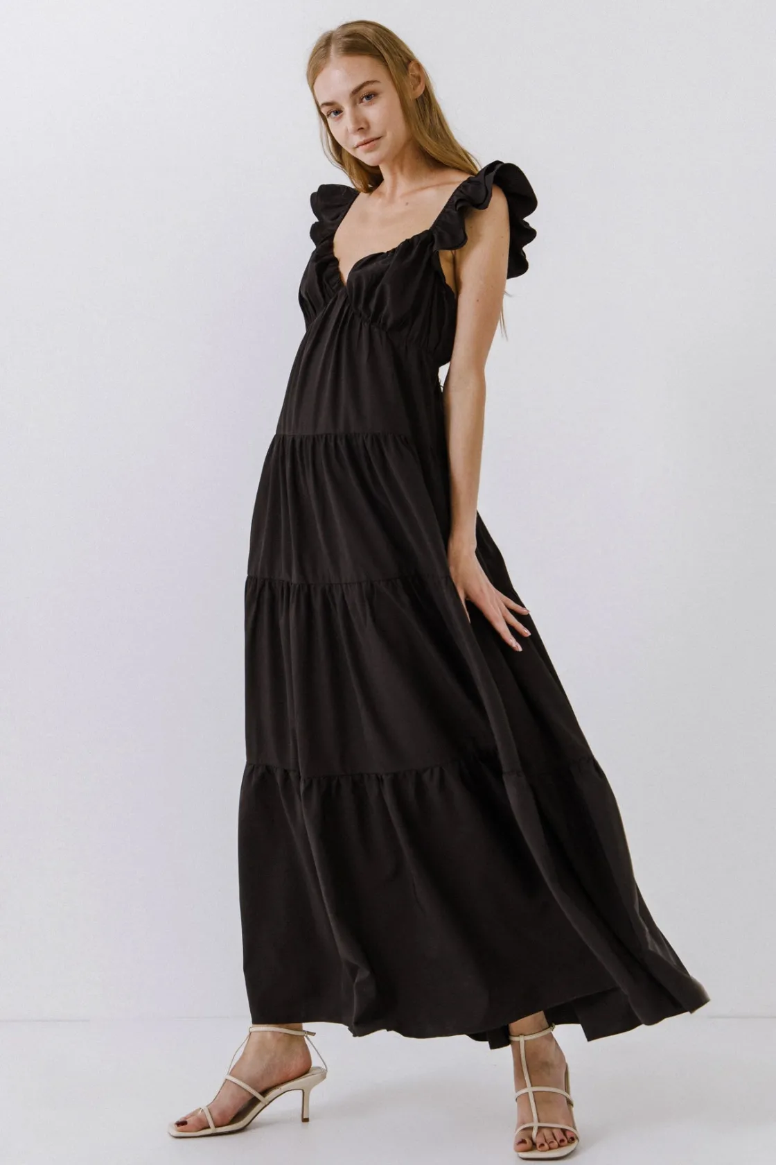 free_the_rose__ruffle_sle_29.webp FREE THE ROSES Tops*Free The Rose - Ruffle Sleeve Maxi Dress