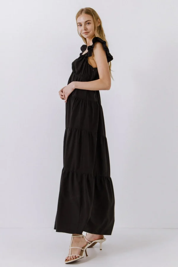 FREE THE ROSES Tops*Free The Rose - Ruffle Sleeve Maxi Dress