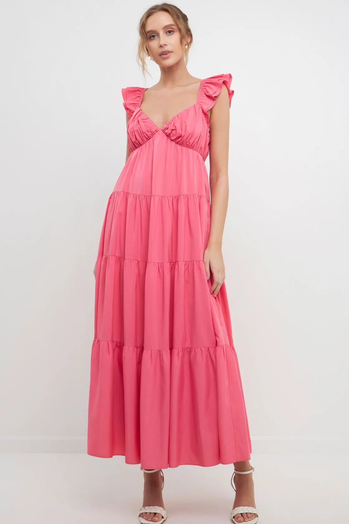 free_the_rose__ruffle_sle_4.webp FREE THE ROSES Tops*Free The Rose - Ruffle Sleeve Maxi Dress