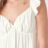 FREE THE ROSES Tops*Free The Rose - Sweetheart Maxi Dress With Raw Edge Details