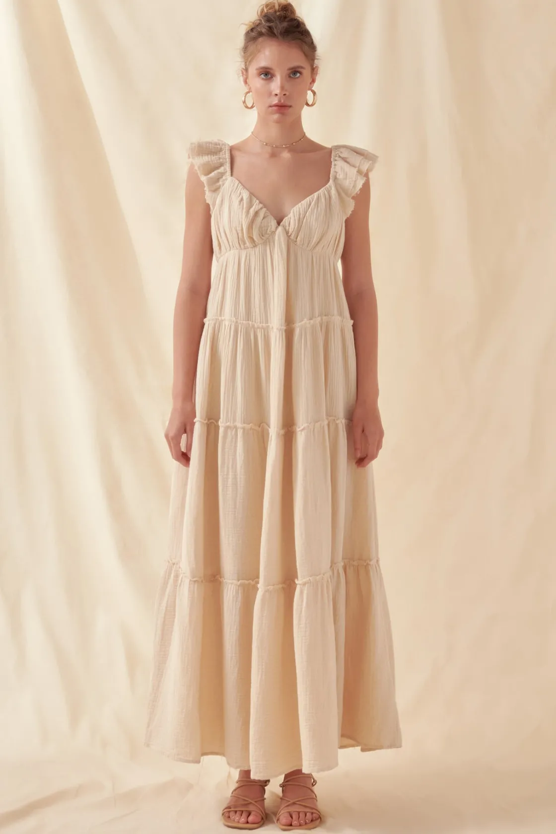 free_the_rose__sweetheart_4.webp FREE THE ROSES Tops*Free The Rose - Sweetheart Maxi Dress With Raw Edge Details