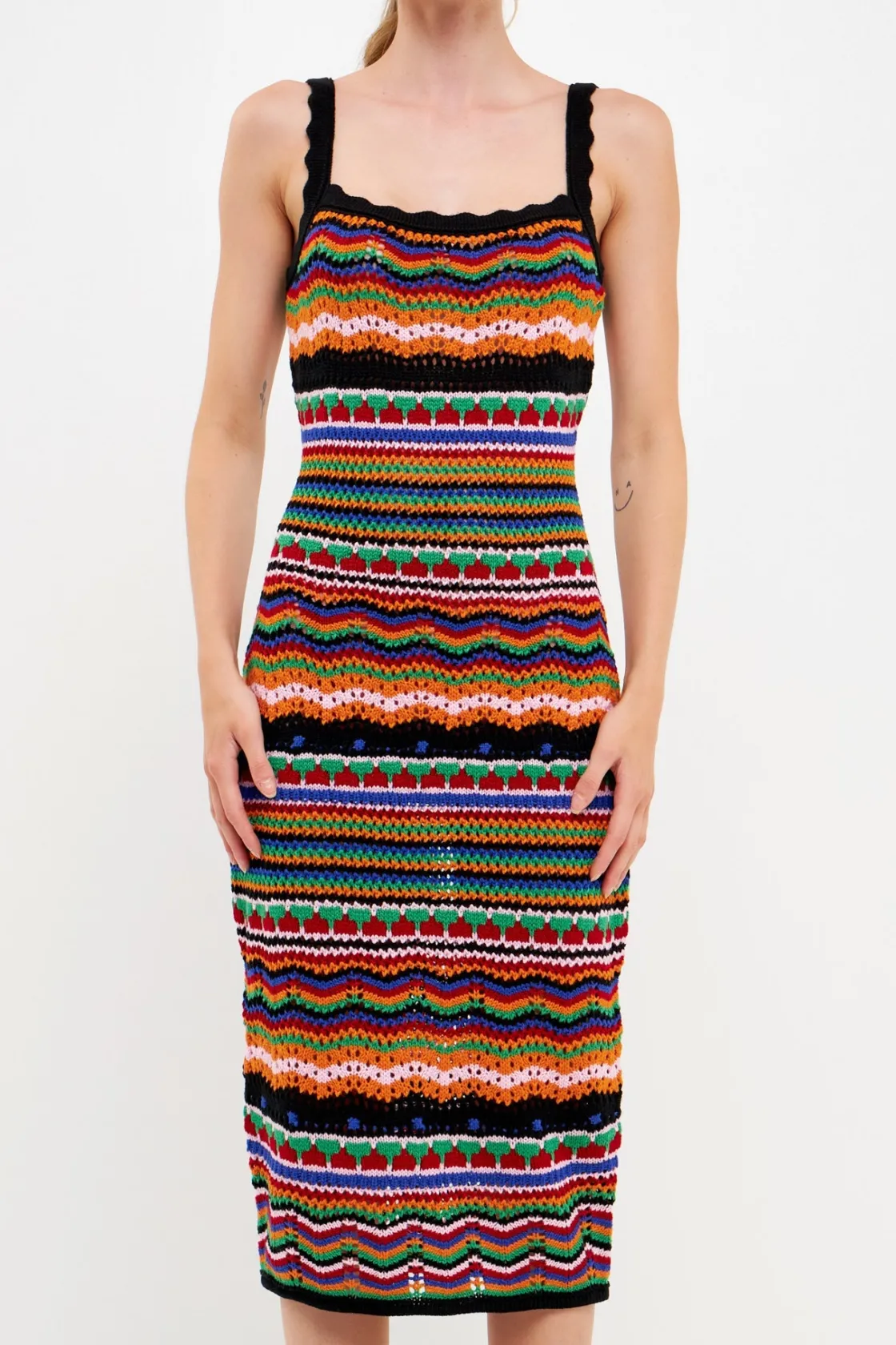 free_the_roses___crochet__0.webp FREE THE ROSES Tops*- Crochet Color Maxi Dress MULTI