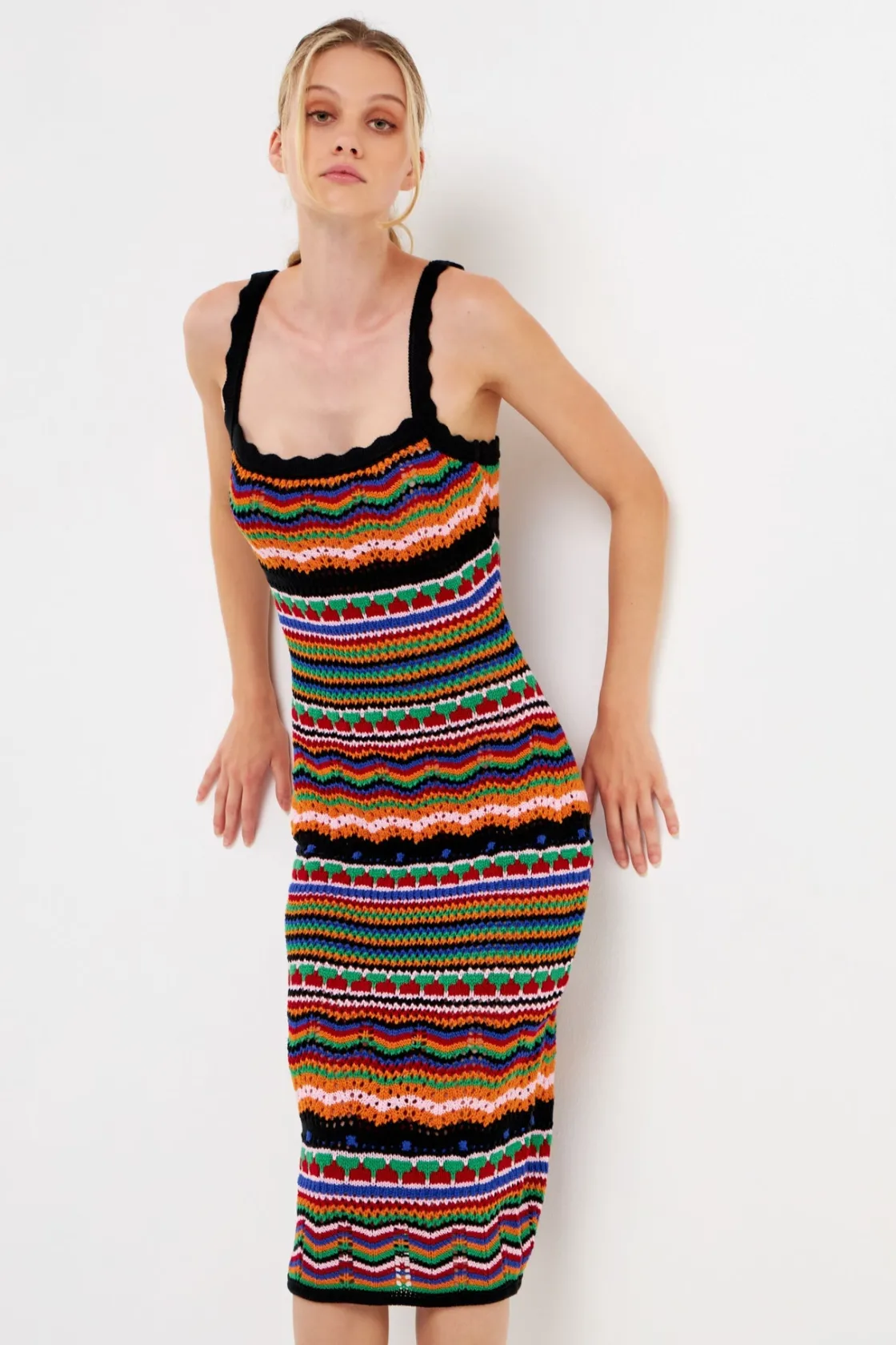 free_the_roses___crochet__3.webp FREE THE ROSES Tops*- Crochet Color Maxi Dress MULTI