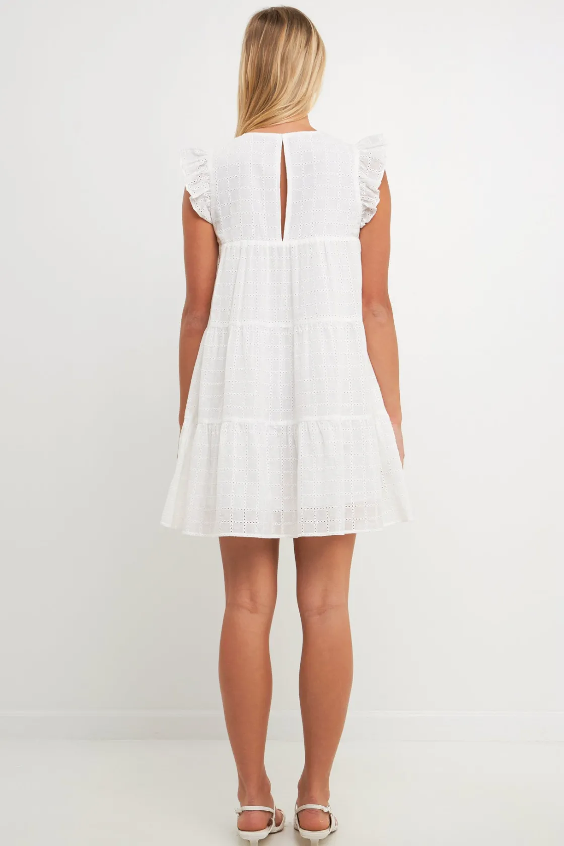 free_the_roses___eyelet_b_2.webp FREE THE ROSES Tops*- Eyelet Babydoll Mini Dress WHITE
