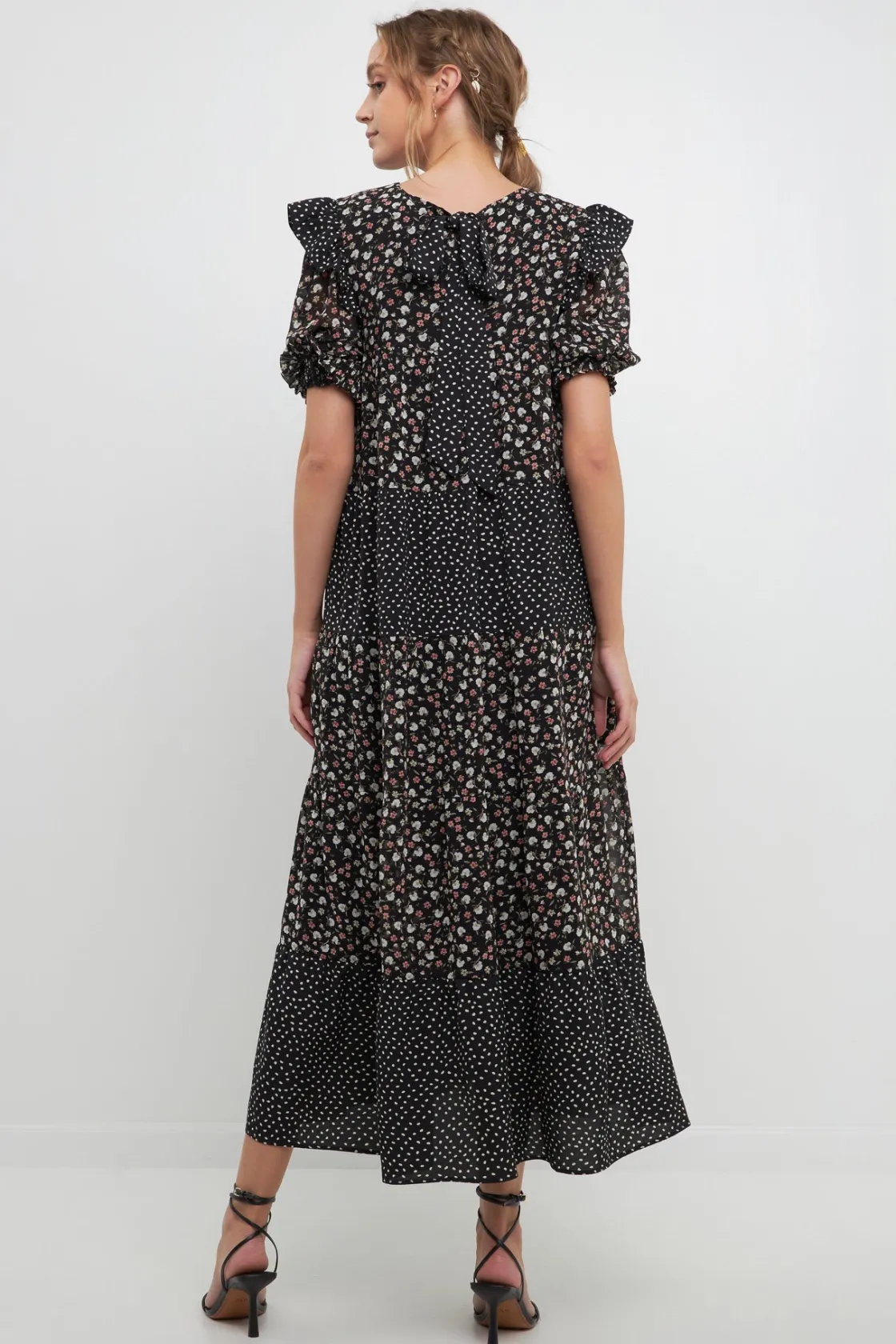 free_the_roses___floral_a_1.webp FREE THE ROSES Tops*- Floral & Dot Print Maxi Dress BLACKMULTI