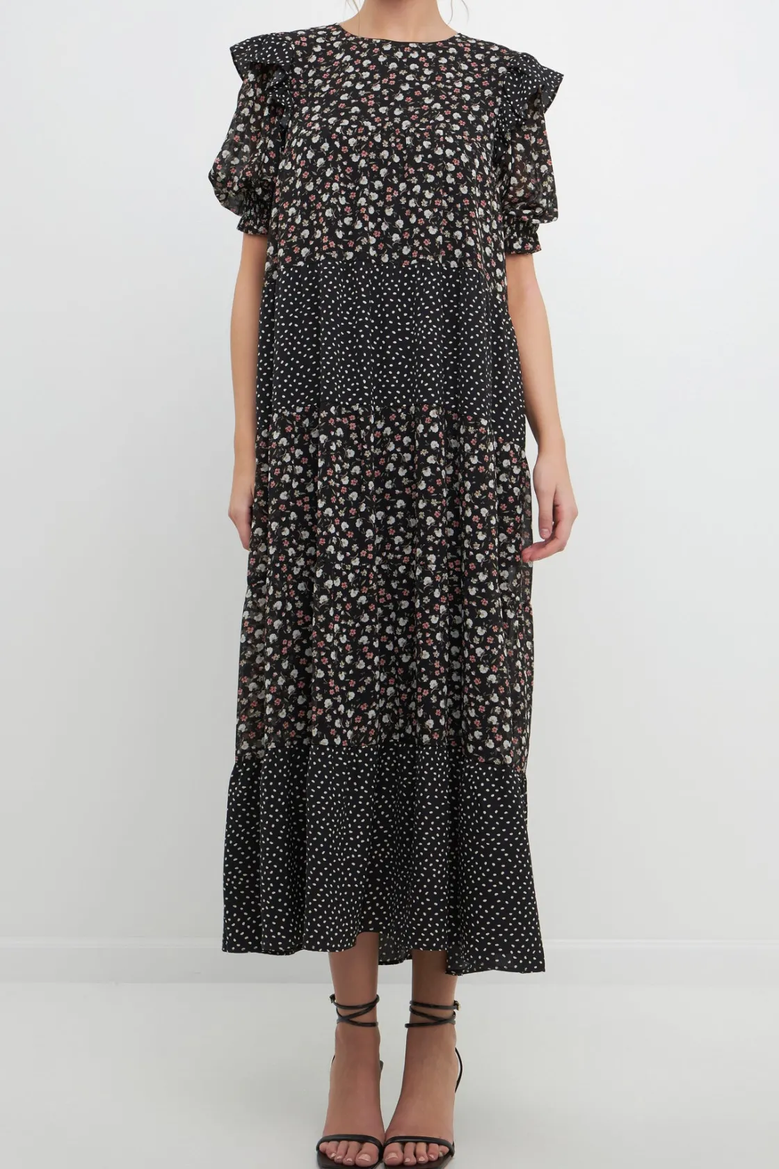 free_the_roses___floral_a_4.webp FREE THE ROSES Tops*- Floral & Dot Print Maxi Dress BLACKMULTI