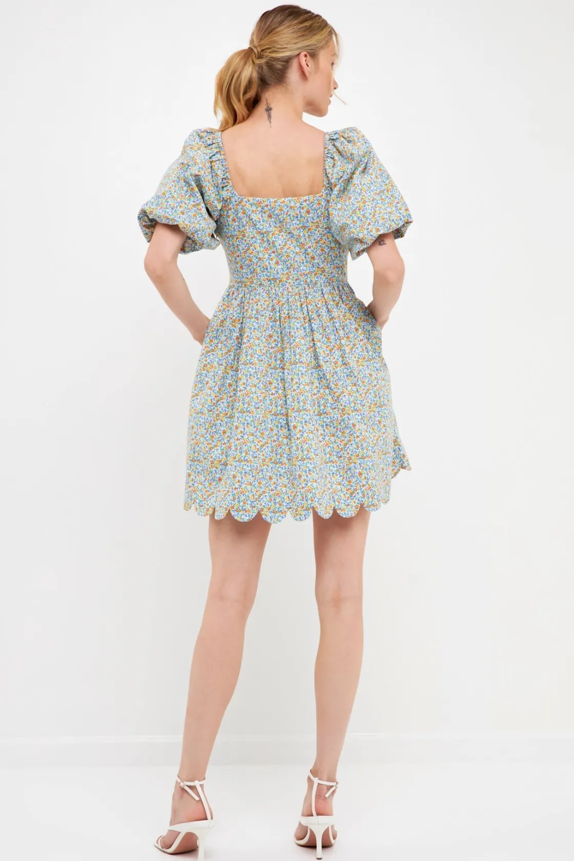 free_the_roses___floral_p_2.webp FREE THE ROSES Tops*- Floral Puff Sleeve Mini Dress BLUEMULTI