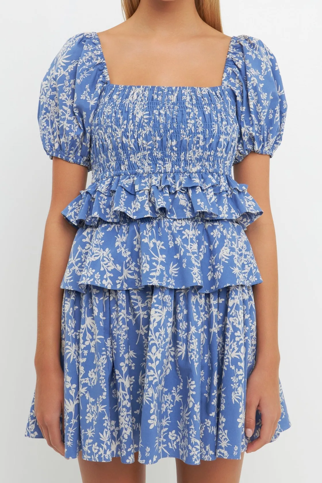 free_the_roses___floral_s_0-1.webp FREE THE ROSES Tops*- Floral Smocked Tiered Mini Dress BLUE