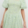 FREE THE ROSES Tops*- Floral Smocked Mini Balloon Dress YELLOWMULTI