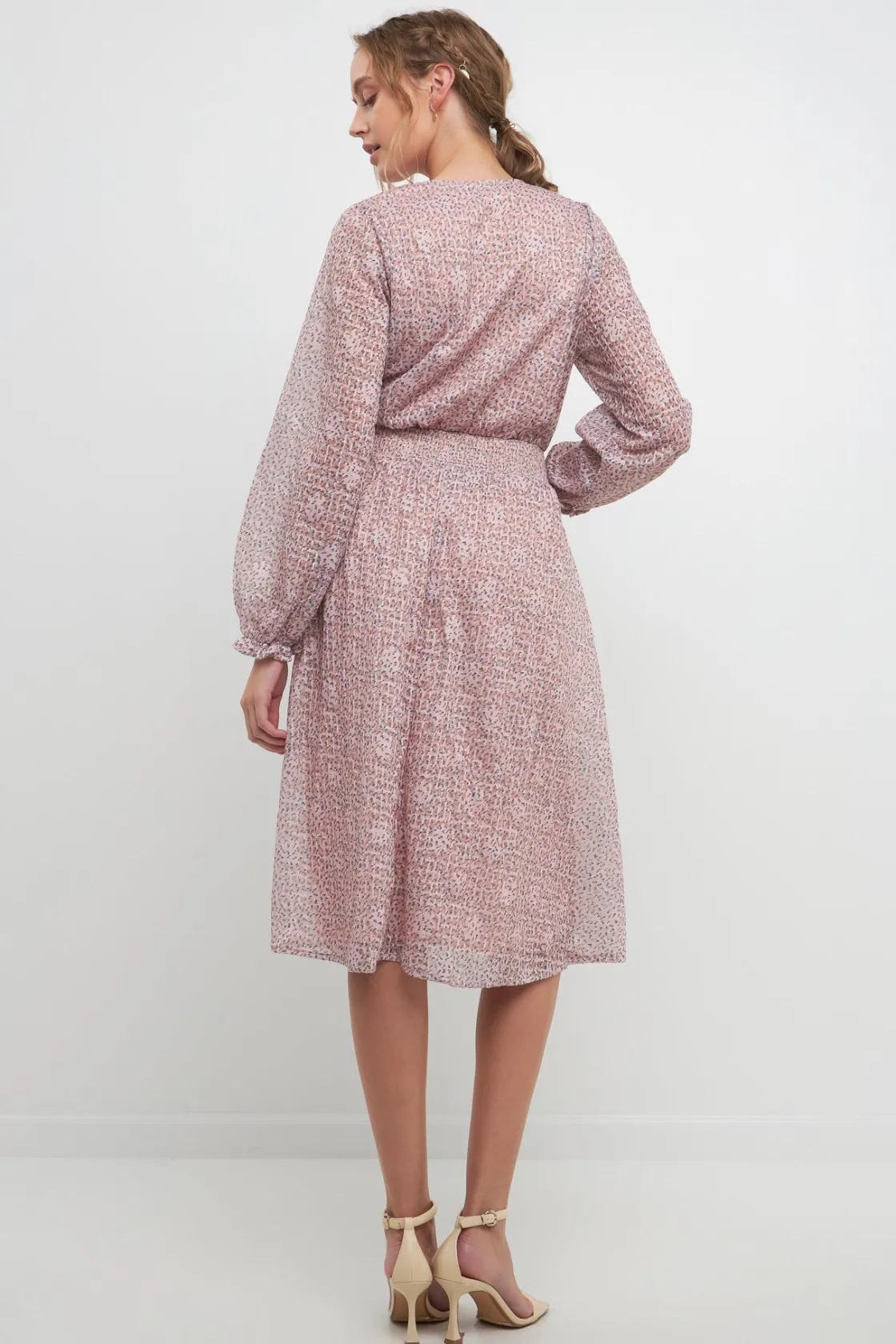 free_the_roses___floral_w_2-1.webp FREE THE ROSES Tops*- Floral Waist Smocked Midi Dress PINK