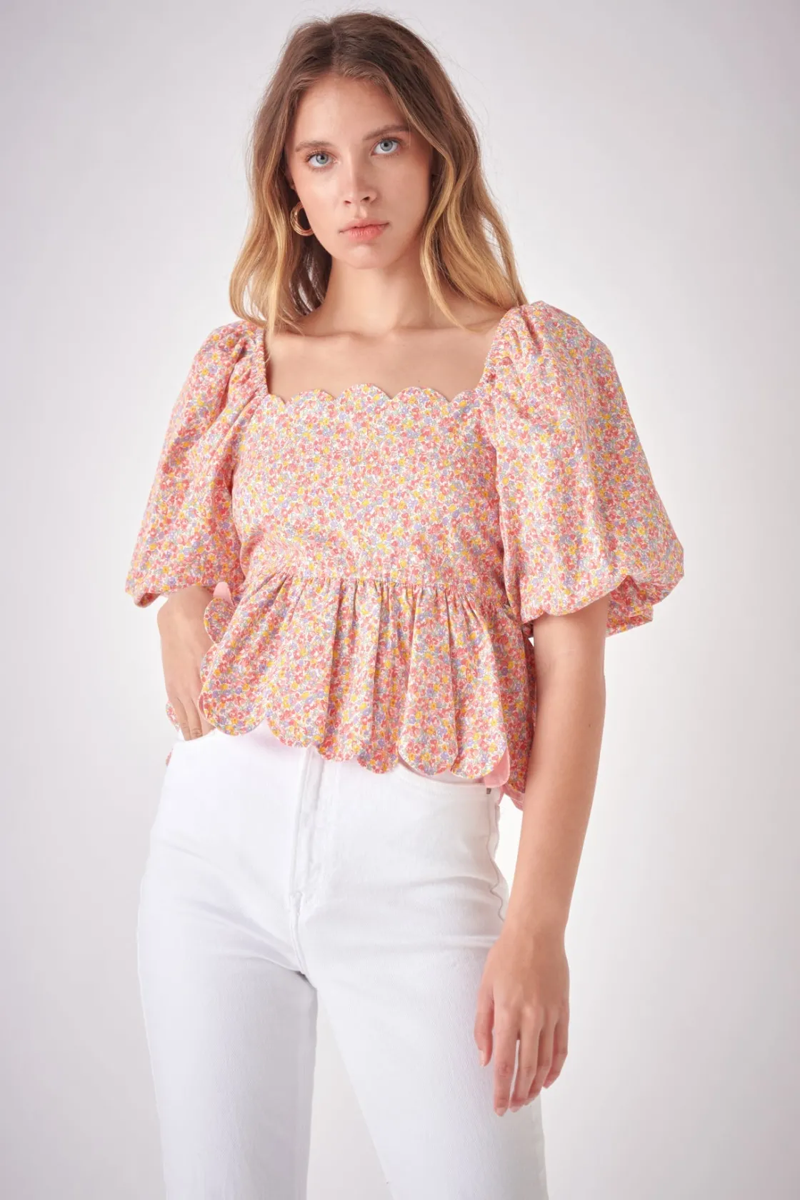 free_the_roses___scallope_3.webp FREE THE ROSES Tops*- Scalloped Detail Top PINKMULTI