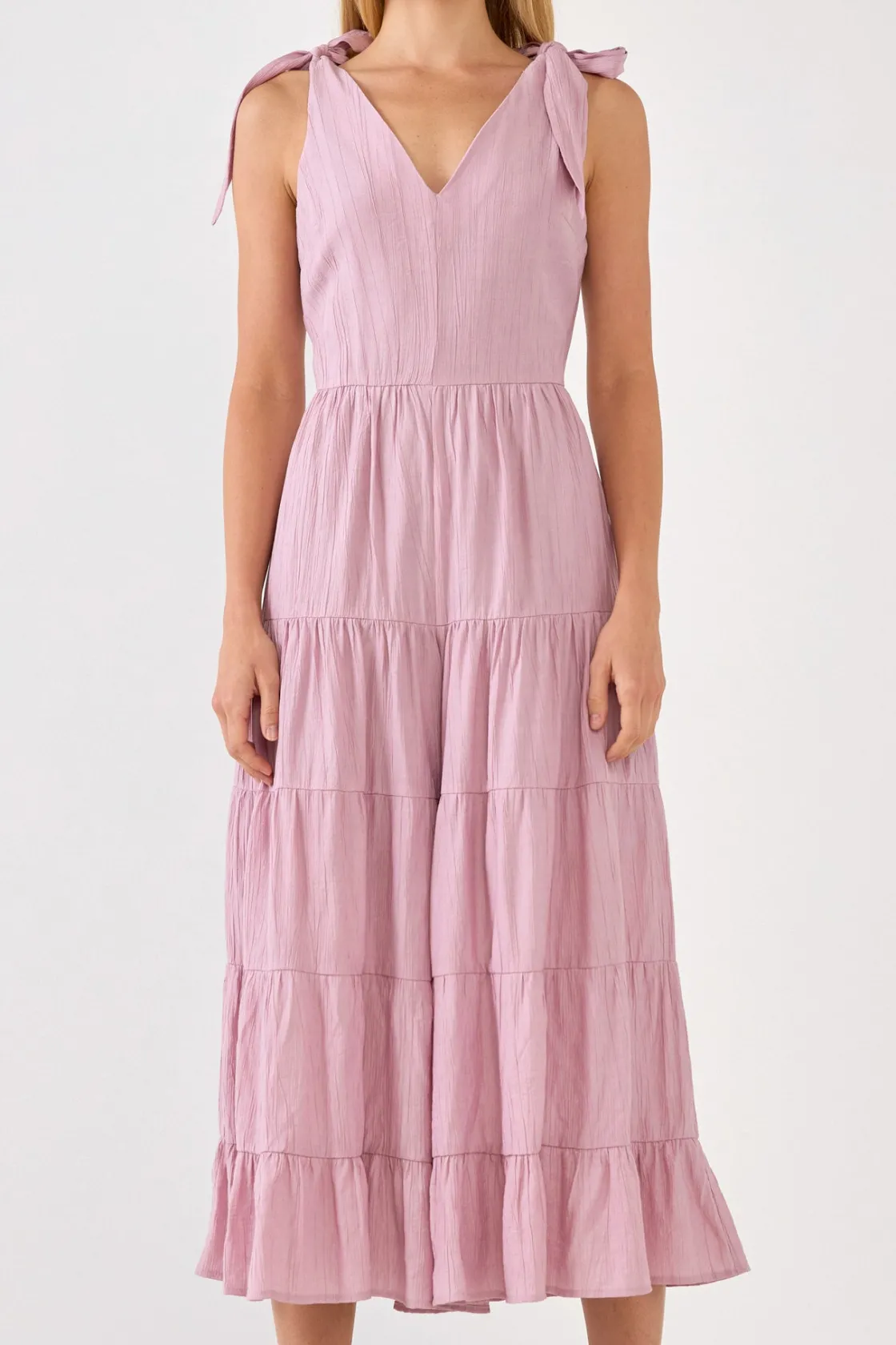 free_the_roses___tiered_j_0.webp FREE THE ROSES Tops | One Pieces*- Tiered Jumpsuit with Bow Tie Shoulders PINK