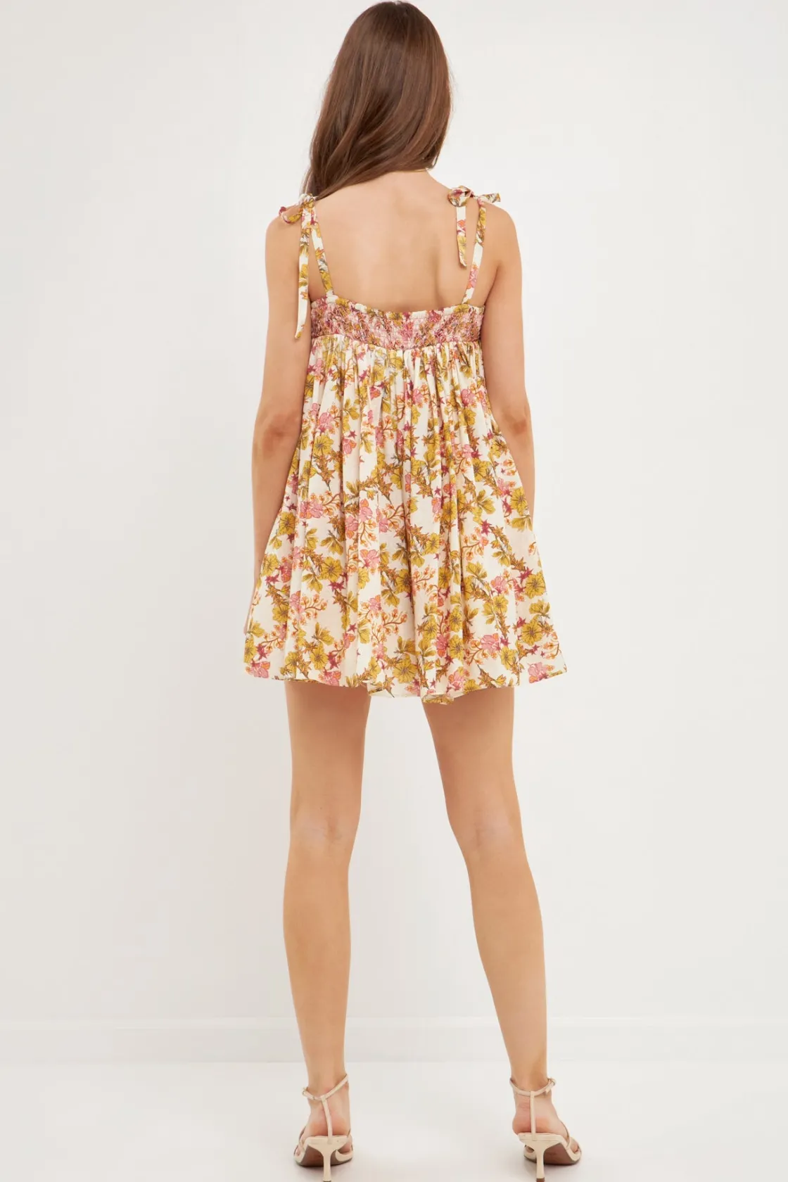 free_the_roses__bow_tie_f_2.webp FREE THE ROSES Tops*- Bow Tie Floral Flouced Romper YELLOW