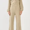 FREE THE ROSES Tops | One Pieces*- Collared Knit Jumpsuit TAUPE