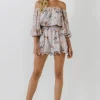 FREE THE ROSES Tops*- Flowy Floral Romper BLUEMULTI