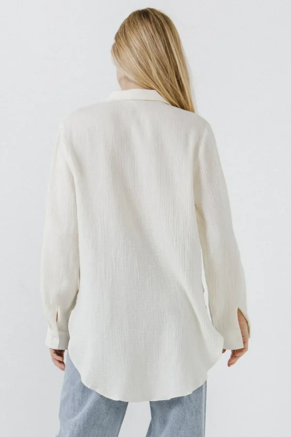 FREE THE ROSES Tops | Shirts & Blouses*- Oversized Shirt LIGHTYELLOW