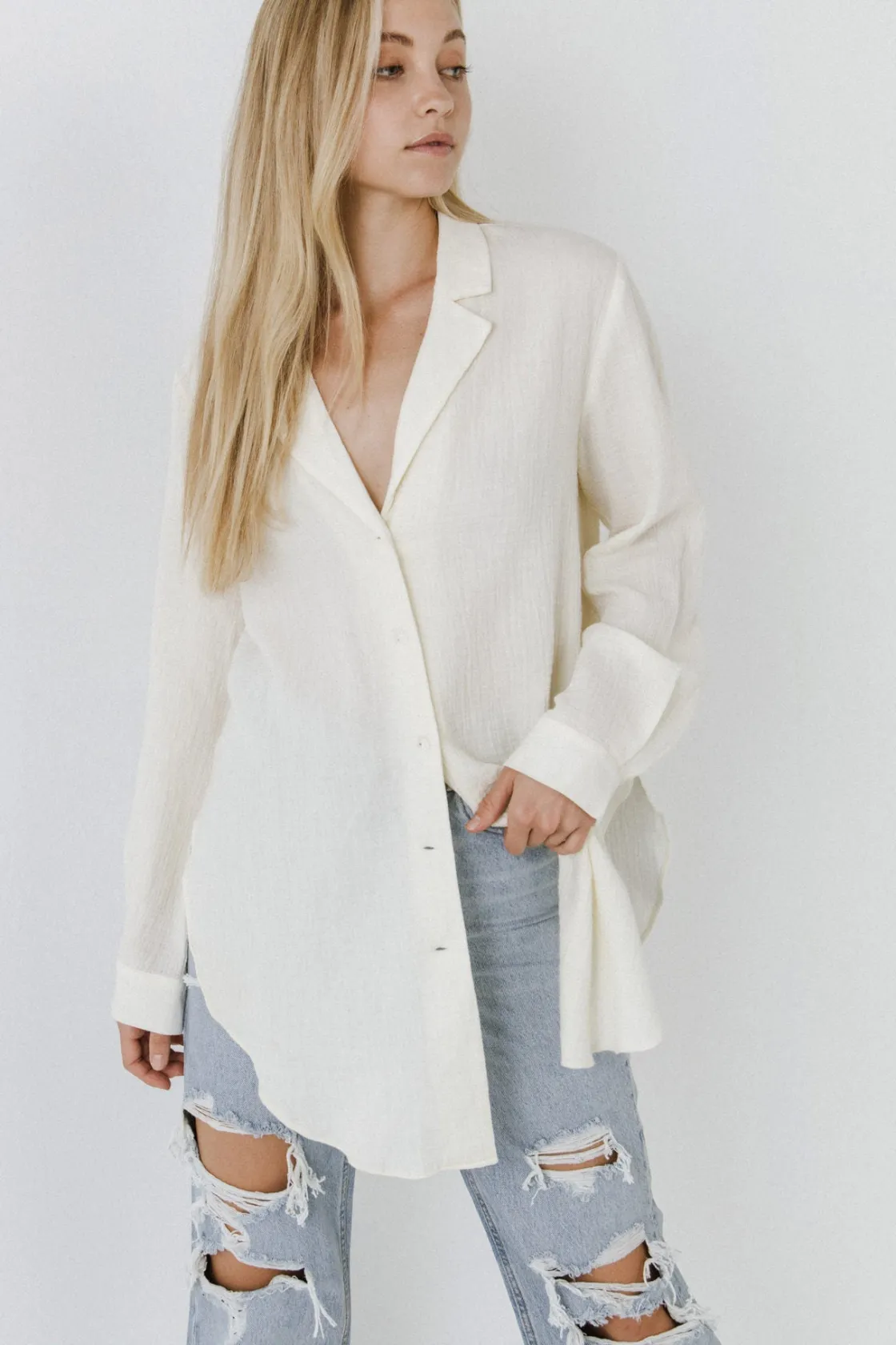 free_the_roses__oversized_3.webp FREE THE ROSES Tops | Shirts & Blouses*- Oversized Shirt LIGHTYELLOW