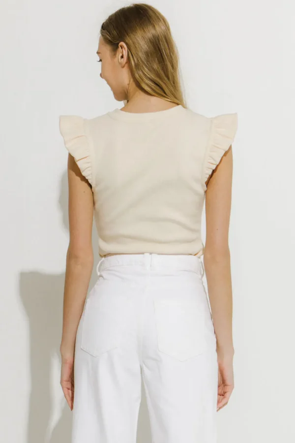 FREE THE ROSES Tops*- Ruffle Detail Knit Top