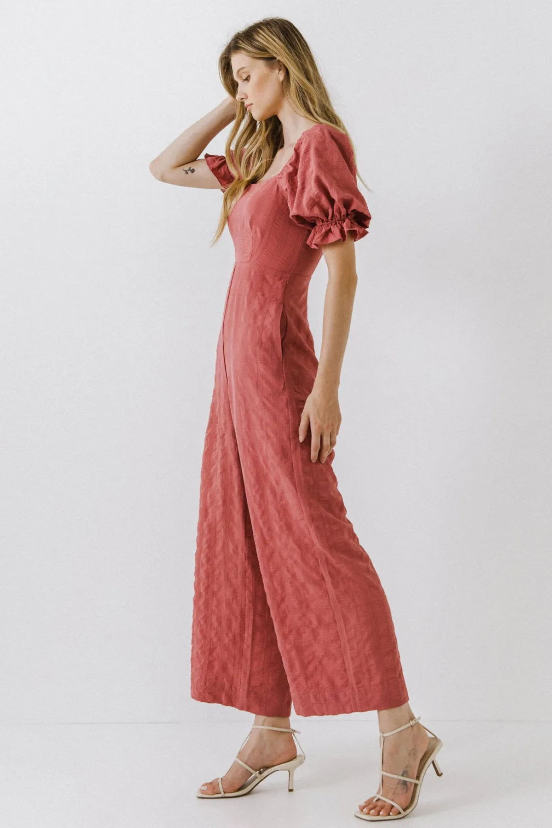 free_the_roses__textured__4.webp FREE THE ROSES Tops | One Pieces*- Textured Square Neck Jumpsuit MAUVE
