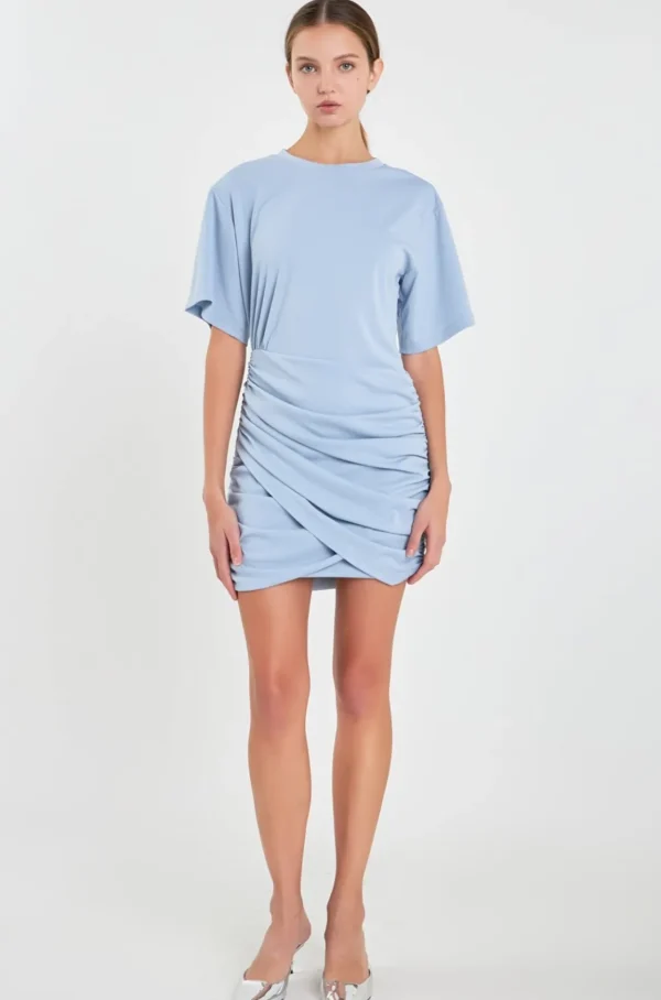 GREY LAB Tops*- Asymmetric Ruched Mini Dress