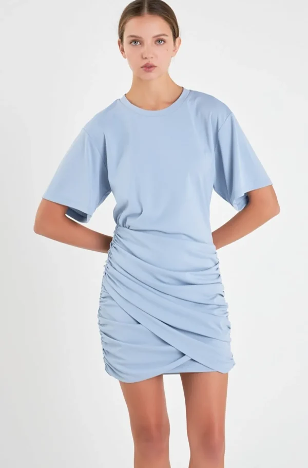 GREY LAB Tops*- Asymmetric Ruched Mini Dress