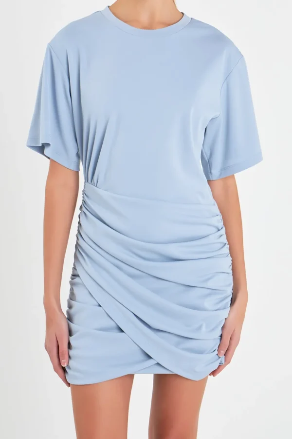 GREY LAB Tops*- Asymmetric Ruched Mini Dress