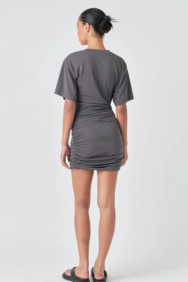 GREY LAB Tops*- Asymmetric Ruched Mini Dress
