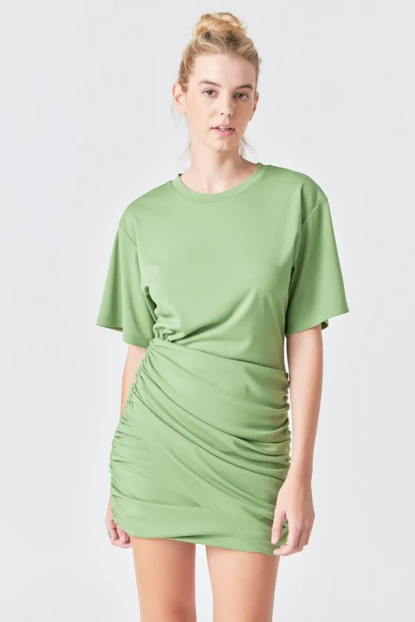 GREY LAB Tops*- Asymmetric Ruched Mini Dress
