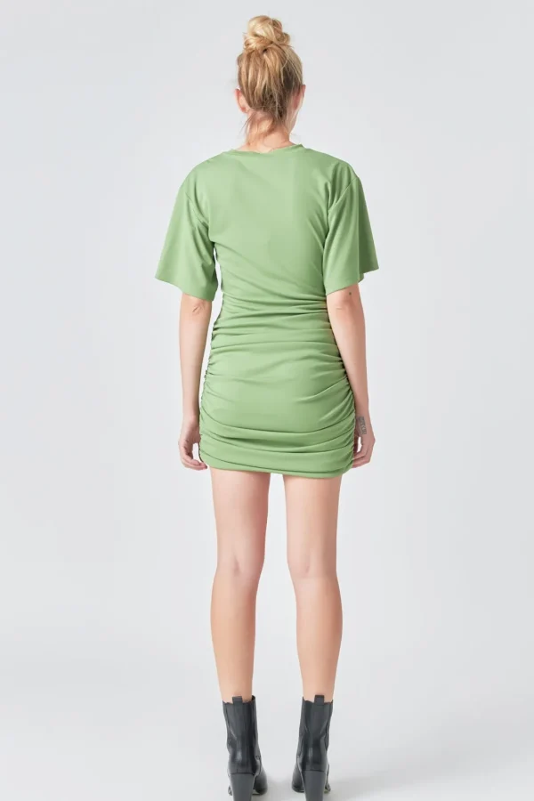 GREY LAB Tops*- Asymmetric Ruched Mini Dress