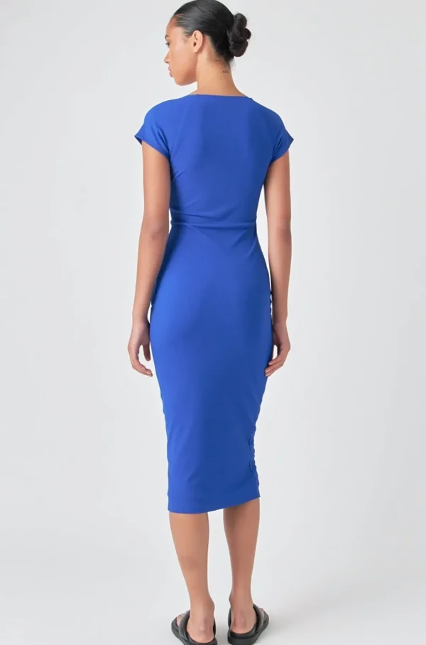 GREY LAB Tops*- Cap Sleeve Front Haltered Midi Dress BLUE