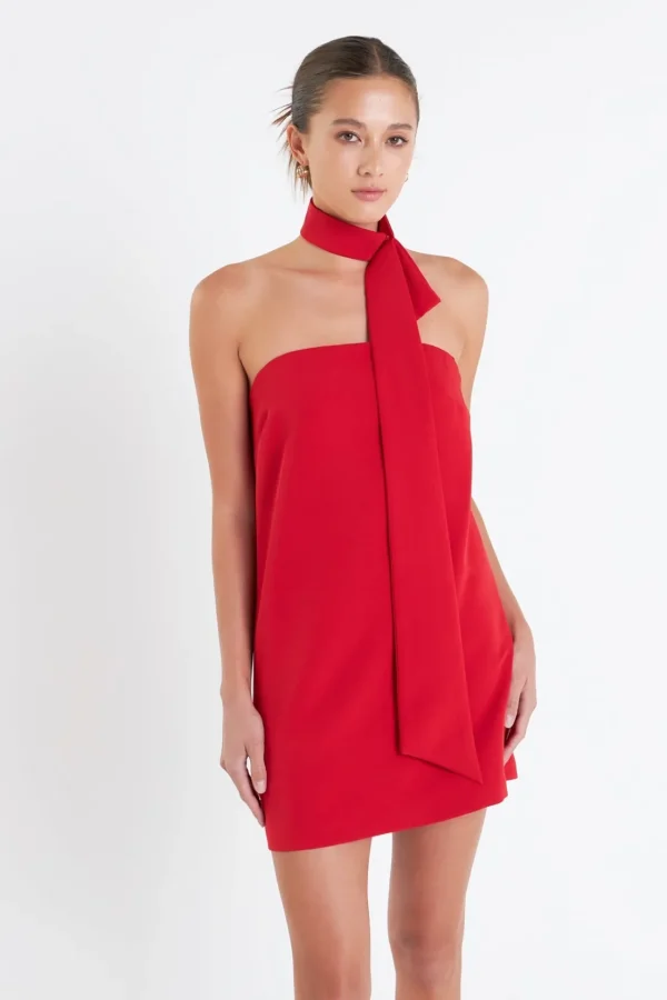 GREY LAB Tops*- Choker Tie Mini Dress